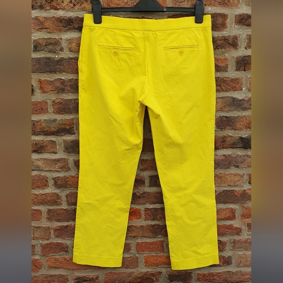JOSEPH Gabardine Stretch Queen Cropped Trousers Yellow uk12 - Picture 3 of 16